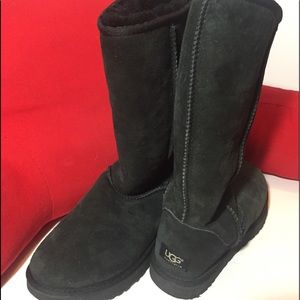 UGG Classic Tall Black Suede Boots